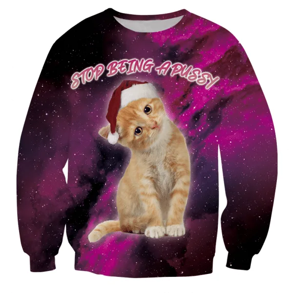 Foute kersttrui van superfout - trui voor kerstmis - foute trui - foute kerst trui - met poes die je een pussy vindt
